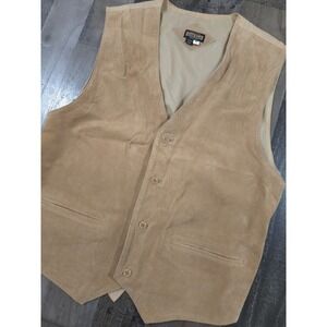 Guide Gear Field Tested Tan Suede Leather Western Button-Front Vest Cinch Medium